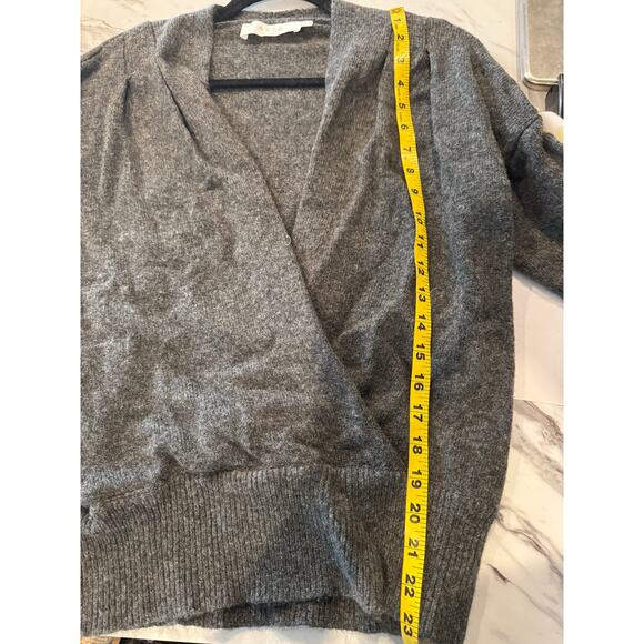 ASTR The Label Wrap Front Sweater M Charcoal Gray Long Sleeve Soft Knit - Picture 6 of 8